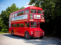Annesley’s own Routemaster being used as a campaign battle bus