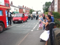 Annesley and his bus takes part in the Hazel Grove Carnival procession in 2009