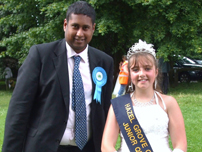 Annesley with one of the Hazel Grove Carnival Queens
