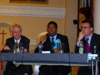 Annesley taking part in the Hazel Grove Constituency election hustings